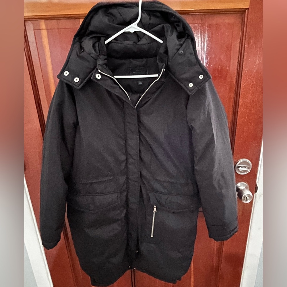 Miss London Black Hooded Puffer Jacket